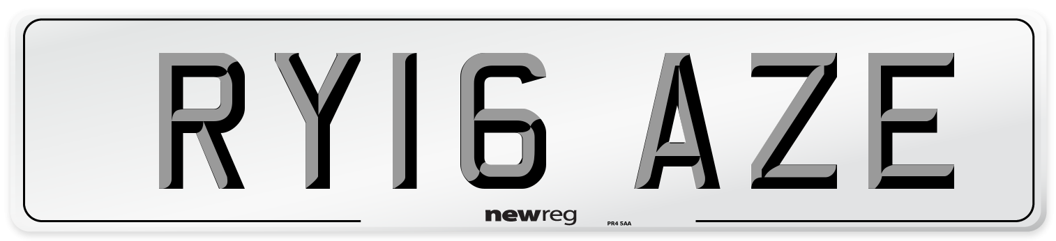 RY16 AZE Number Plate from New Reg